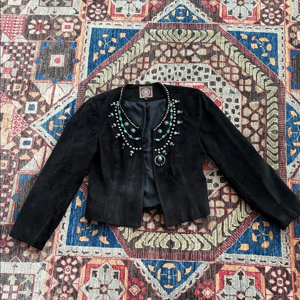 Double D Embellished Black Jacket